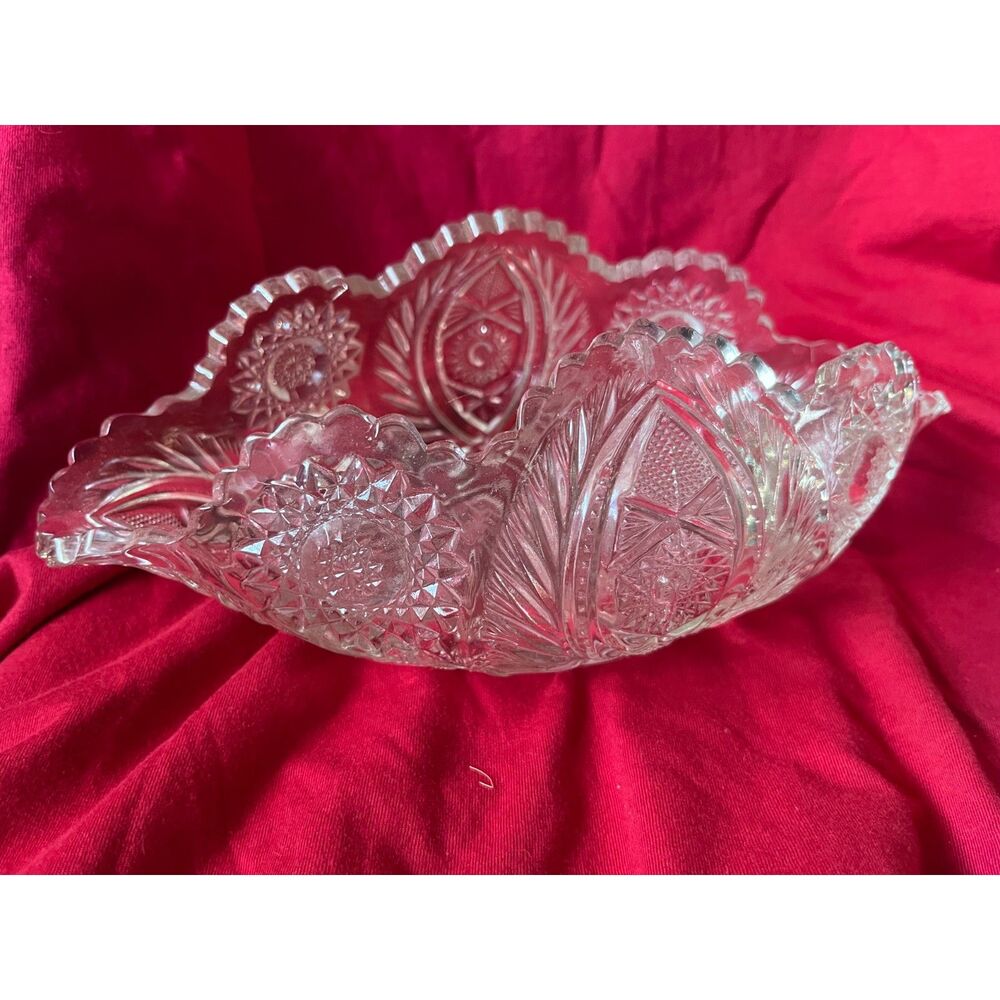 Lead Crystal Clam Shell esque Bowl